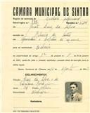 Registo de matricula de cocheiro profissional em nome de João Luís da Silva, morador na ribeira de Sintra, com o nº de inscrição 722.