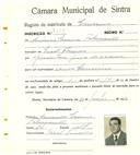 Registo de matricula de carroceiro em nome de Américo Saraiva , morador no Casal Torrado, com o nº de inscrição 2177.
