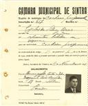 Registo de matricula de cocheiro profissional em nome de Carlos da Silva Dias, morador na Penha, com o nº de inscrição 617.
