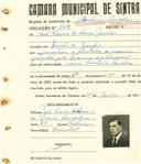Registo de matricula de cocheiro amador em nome de João Vieira de Sousa Júnior, morador na Quinta do Granjal, com o nº de inscrição 949.