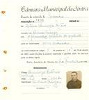 Registo de matricula de carroceiro em nome de António Domingos Caetano, morador na Aldeia Galega, com o nº de inscrição 1635.