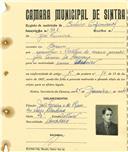 Registo de matricula de cocheiro profissional em nome de José Ferreira, morador no Cacém, com o nº de inscrição 941.