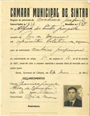 Registo de matricula de cocheiro profissional em nome de Alfredo dos Santos Granjola, morador em Rio de Mouro, com o nº de inscrição 674.