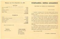 Relatório do conselho de administração da Companhia Sintra Atlântico referente ao ano de 1933.