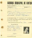 Registo de matricula de cocheiro profissional em nome de Amaro Luís da Maia, morador em Sintra, com o nº de inscrição 878.