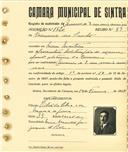 Registo de matricula de carroceiro 2 ou mais animais em nome de Francisco dos Santos, morador em Mem Martins, com o nº de inscrição 1820.