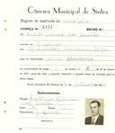 Registo de matricula de carroceiro em nome de Heitor Cosme dos Santos, morador em Nafarros, com o nº de inscrição 2031.