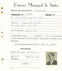Registo de matricula de carroceiro em nome de João Cipriano da Silva, morador na Várzea Sintra, com o nº de inscrição 1880.