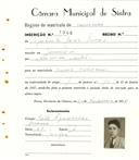 Registo de matricula de carroceiro em nome de Agostinho João Inácio, morador em Lameiras, com o nº de inscrição 1946.