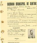 Registo de matricula de cocheiro amador em nome de Diogo Passanha, morador em Rio de Mouro, com o nº de inscrição 897.