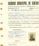 Registo de matricula de cocheiro profissional em nome de João Luís Batista da Silva, morador em Belas, com o nº de inscrição 942.