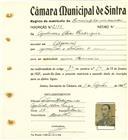 Registo de matricula de carroceiro de 2 ou mais animais em nome de Apolinário Alves Rodrigues, morador no Algueirão, com o nº de inscrição 2115.