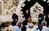 Concerto de Xuan Du / Andrei Ratnikov / Guenrik Elessin, na quinta da Regaleira, durante o Festival de Música de Sintra.