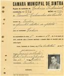 Registo de matricula de cocheiro profissional em nome de Vicente Cabanelas dos Santos, morador em Queluz, com o nº de inscrição 994.