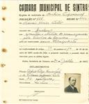 Registo de matricula de cocheiro profissional em nome de Acácio Xavier Pinto, morador em Queluz, com o nº de inscrição 966.