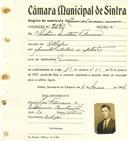Registo de matricula de carroceiro de 2 ou mais animais em nome de António Martins Feliciano, morador em Albogas, com o nº de inscrição 2070.