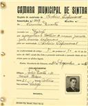 Registo de matricula de cocheiro profissional em nome de Firmino Duarte, morador em A-da-Beja, com o nº de inscrição 807.
