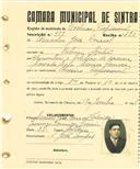 Registo de matricula de cocheiro profissional em nome de Amadeu José Caracol, morador na Ribeira de Sintra, com o nº de inscrição 588.