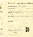 Registo de matricula de carroceiro em nome de João Vicente, morador em Carenque, com o nº de inscrição 1827.