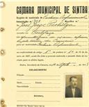 Registo de matricula de cocheiro profissional em nome de José Jorge Pechilga, morador em Cortegaça, com o nº de inscrição 908.