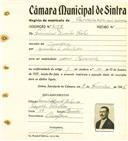 Registo de matricula de carroceiro de 2 ou mais animais em nome de Francisco Duarte Rato, morador na Assafora, com o nº de inscrição 2158.