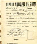 Registo de matricula de cocheiro profissional em nome de Sebastião Luís Gaiolas, morador em Albarraque, com o nº de inscrição 673.
