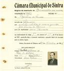 Registo de matricula de carroceiro de 2 ou mais animais em nome de Justino da Fonseca, morador em Galamares, com o nº de inscrição 2161.