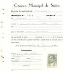 Registo de matricula de carroceiro em nome de Manuel da silva Ferreira, morador na Penha Longa, com o nº de inscrição 1924.