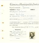 Registo de matricula de carroceiro em nome de Estefânia Gertrudes, moradora em Alvarinhos, com o nº de inscrição 1645.
