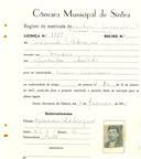 Registo de matricula de veículos de tração animal em nome de Manuel Rodrigues, morador em Eguaria, com o nº de inscrição 1993.