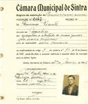 Registo de matricula de carroceiro de 2 ou mais animais em nome de Lourenço Vicente, morador na Mouxeira, com o nº de inscrição 2042.