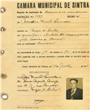 Registo de matricula de carroceiro de 2 ou mais animais em nome de Marcolino Duarte Lavrador, morador na Várzea de Sintra, com o nº de inscrição 1977.
