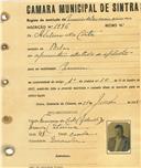 Registo de matricula de carroceiro de 2 ou mais animais em nome de Adelino da Costa, morador em Belas, com o nº de inscrição 1976.