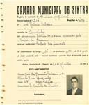 Registo de matricula de cocheiro profissional em nome de José António Caldeira, morador na Quintinha, com o nº de inscrição 714.