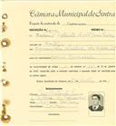Registo de matricula de carroceiro em nome de António Estêvão dos Reis Castro, morador em Cortesia, com o nº de inscrição 1823.