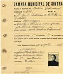 Registo de matricula de cocheiro profissional em nome de Margarida Andreseu da Costa Roma Machado, moradora em Almoçageme, com o nº de inscrição 1036.