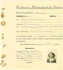 Registo de matricula de carroceiro em nome de Gracinda de Jesus, moradora em Carenque, com o nº de inscrição 1826.
