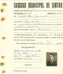 Registo de matricula de carroceiro de 2 ou mais animais em nome de Manuel Rosa Figueiredo, morador em Mem Martins, com o nº de inscrição 1947.