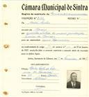 Registo de matricula de carroceiro de 2 ou mais animais em nome de Carlos Santos, morador no Cacém, com o nº de inscrição 2180.