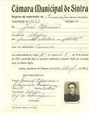 Registo de matricula de carroceiro de 2 ou mais animais em nome de José Cipriano, morador em Albogas, com o nº de inscrição 2063.