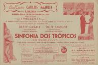 Programa do filme "Sinfonia dos Trópicos" com a participação de Betty Grable, Don Ameche, Carmen Miranda e os bailarinos Nicholas Brothers.