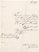 Ofício dirigido ao presidente da Câmara Municipal de Belas proveniente de José de Avelar, presidente da junta de Belas, enviando a conta de receita e despesa da junta pertencente ao ano de 1839.