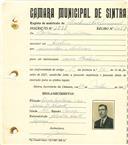 Registo de matricula de cocheiro profissional em nome de António Anastácio, morador em Sintra, com o nº de inscrição 1083.