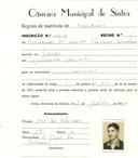 Registo de matricula de carroceiro em nome de Francisco dos Santos Oliveira Nicolau, morador em Janas, com o nº de inscrição 1966.