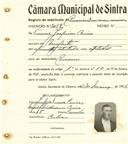 Registo de matricula de carroceiro de 2 ou mais animais em nome de Tomás Joaquim Cairo, morador em Magoito, com o nº de inscrição 2058.