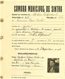 Registo de matricula de cocheiro profissional em nome de Francisco Pedro Brito, morador em Queluz, com o nº de inscrição 788.