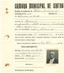 Registo de matricula de cocheiro profissional em nome de Francisco dos Santos, morador em Massamá, com o nº de inscrição 1086.
