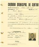 Registo de matricula de cocheiro profissional em nome de Vicente Regalo, morador em Mem Martins, com o nº de inscrição 585.