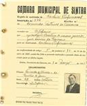 Registo de matricula de cocheiro profissional em nome de Fernando Antunes de Oliveira, morador na Estefânia, com o nº de inscrição 844.