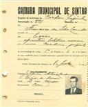 Registo de matricula de cocheiro profissional em nome de Francisco da Silva Canada, morador em Covas, com o nº de inscrição 591.